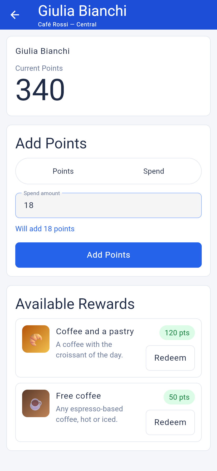 Spend mode turns the bill into points